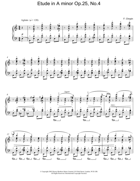 Etude In A Minor, Op. 25, No. 4