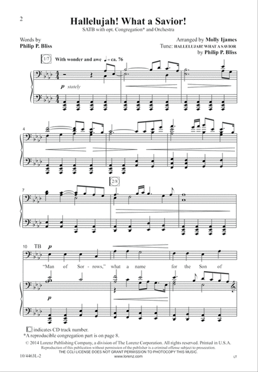 Hallelujah! What a Savior! 4-Part scores gallery preview page 2