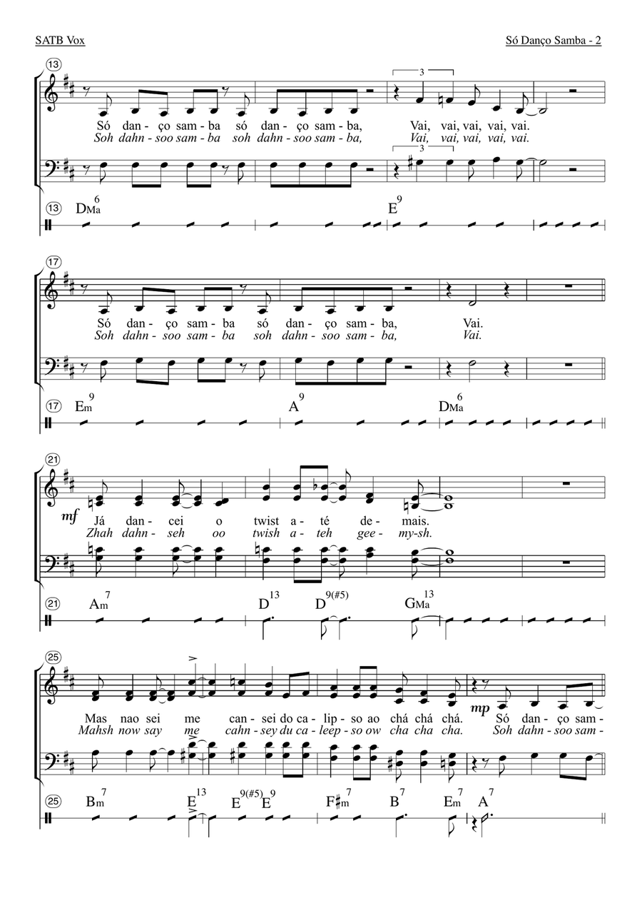 Jazz 'n' Samba (So Danco Samba) 4-Part scores gallery preview page 5
