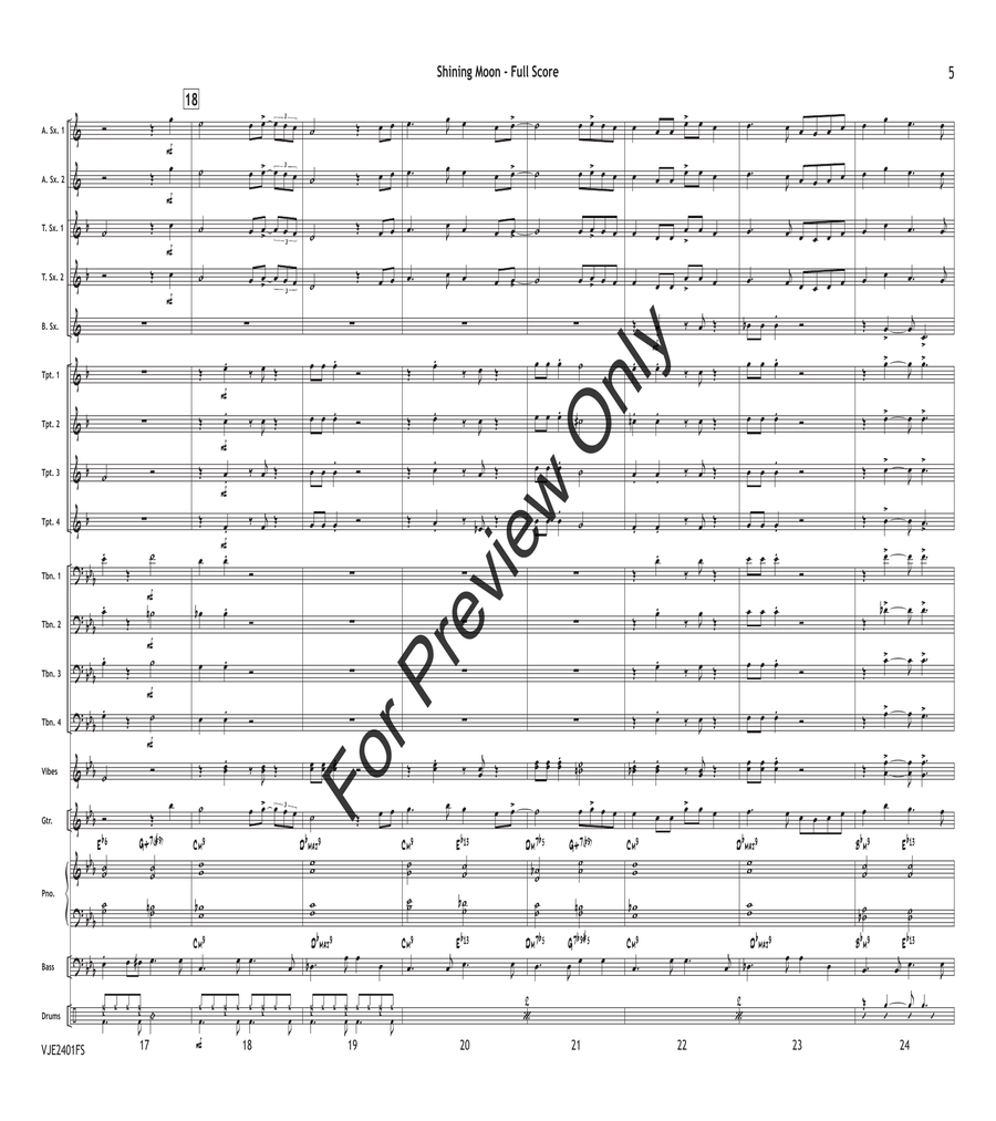 Shining Moon Shining Moon Jazz Ensemble scores gallery preview page 5