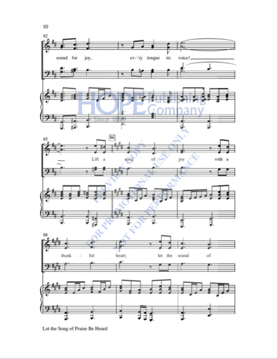 Let the Song of Praise Be Heard Choir scores gallery preview page 11