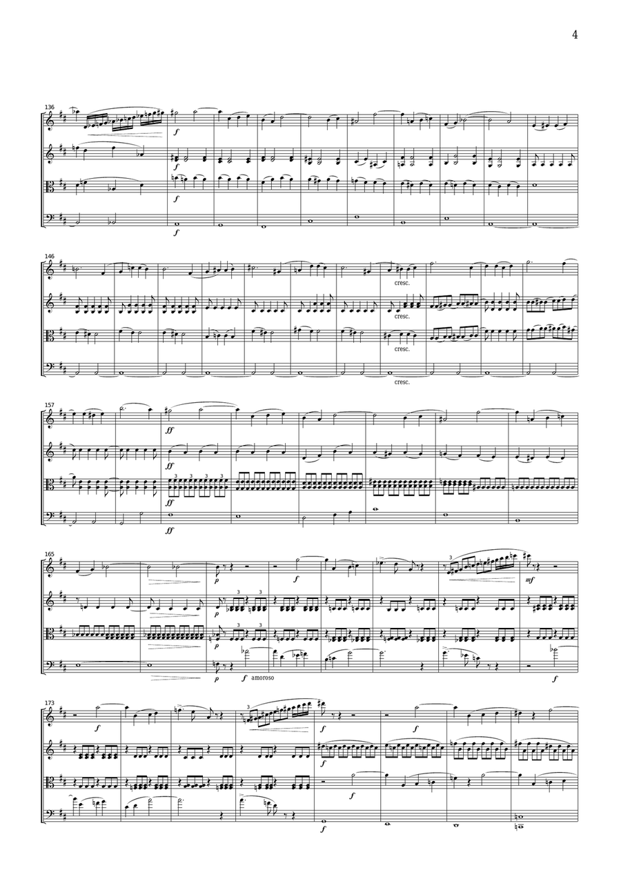 Tchaikowsky Fantasy Overture Romeo and Juliet, for string quartet, CT006 String Quartet scores gallery preview page 4