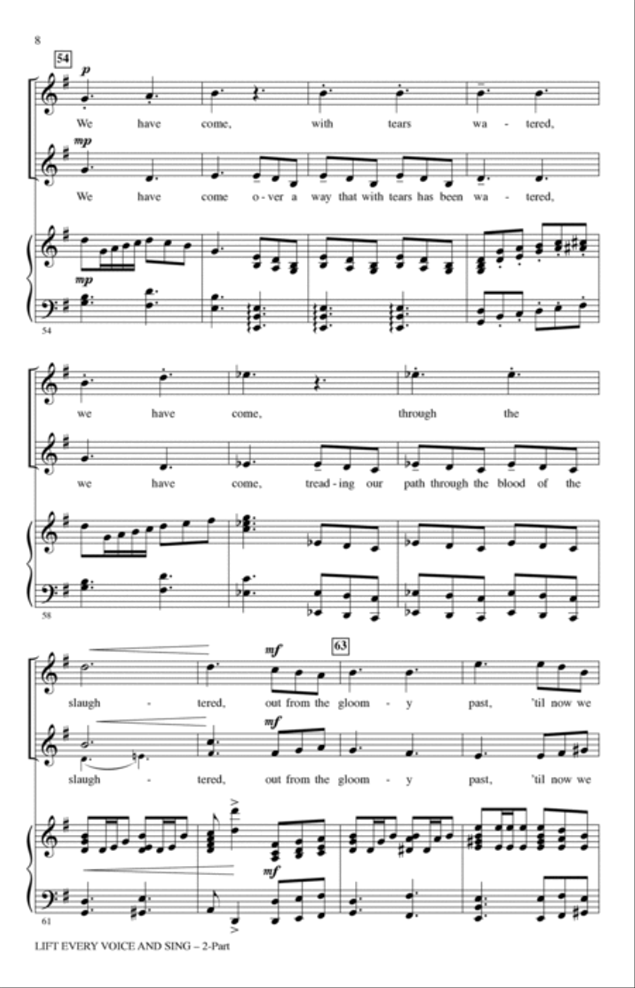 Lift Every Voice And Sing (arr. Rollo Dilworth) 2-Part scores gallery preview page 6