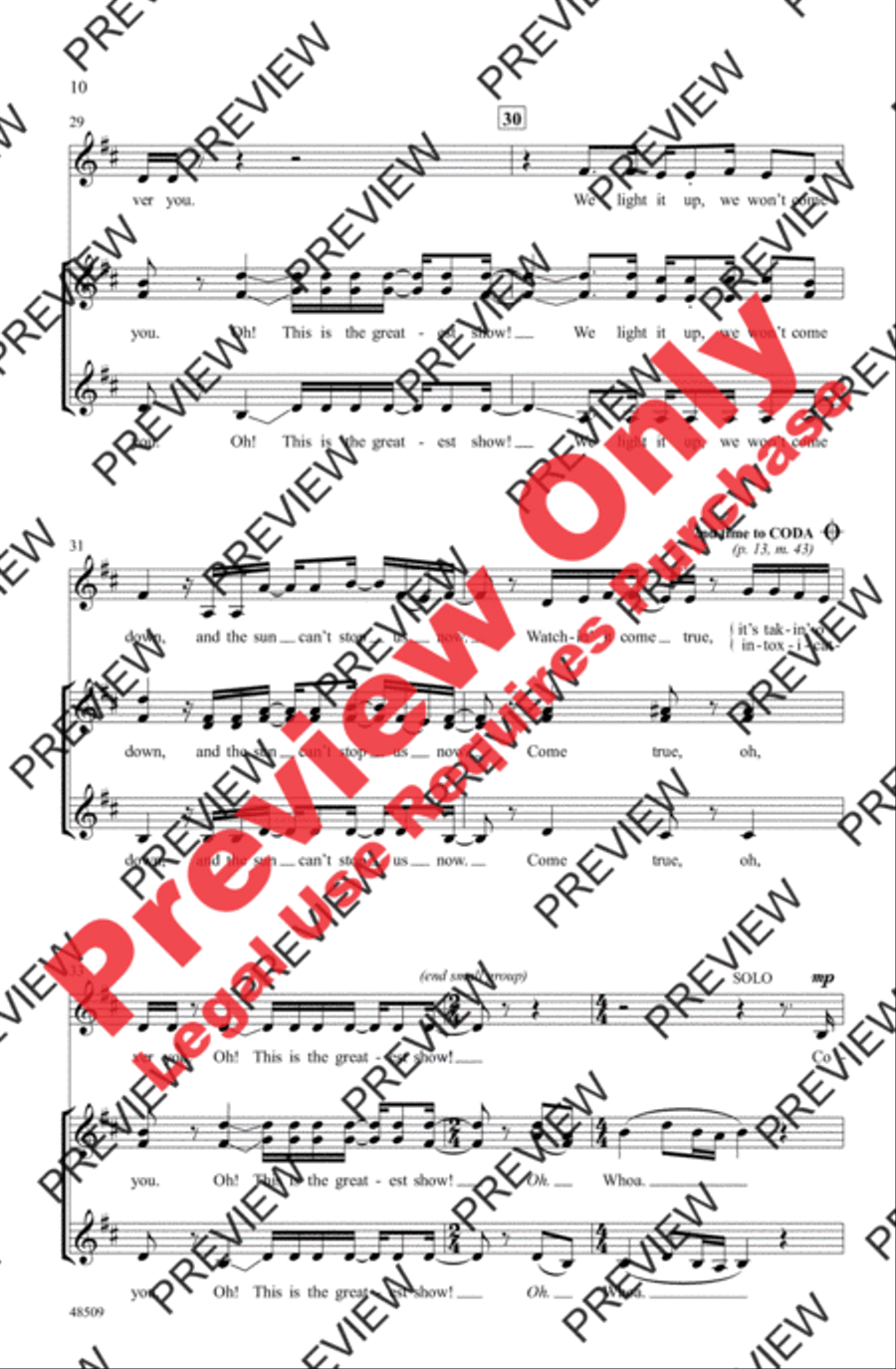 The Greatest Show A Cappella scores gallery preview page 10
