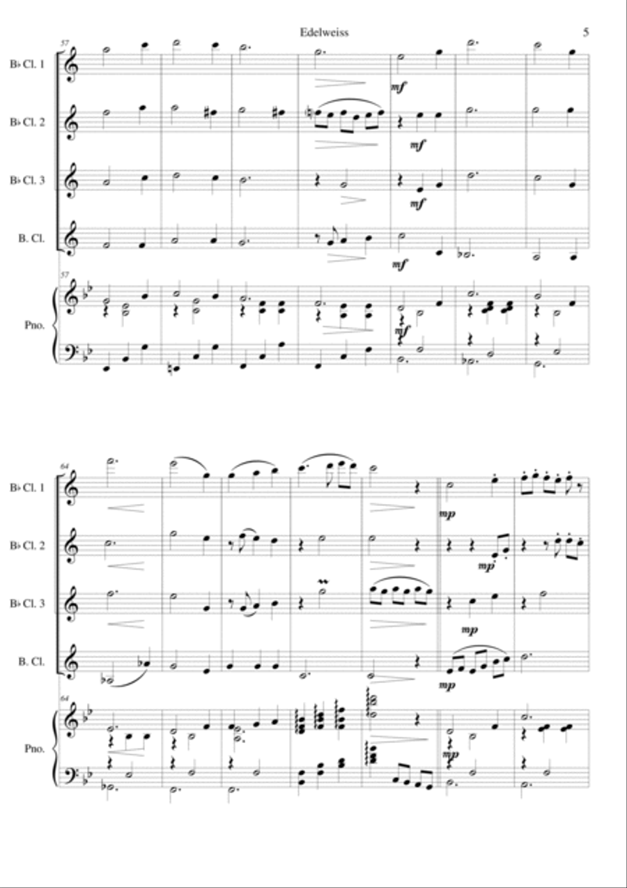 Edelweiss Bass Clarinet scores gallery preview page 5