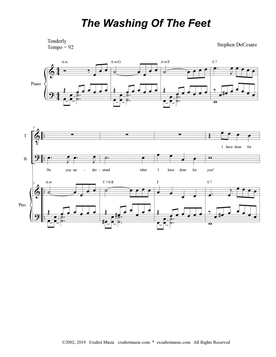 The Washing Of The Feet (SATB) image number null