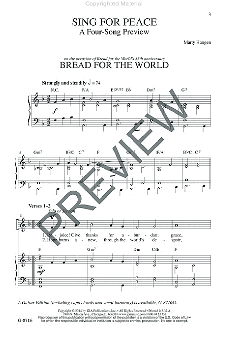 Sing for Peace - Preview edition SA scores gallery preview page 2