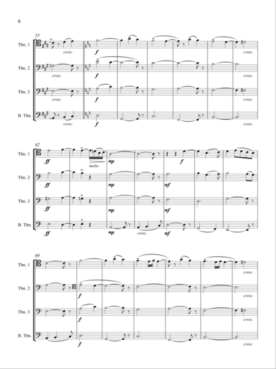 Passacaglia, Chorale and Dance Trombone Quartet scores gallery preview page 4