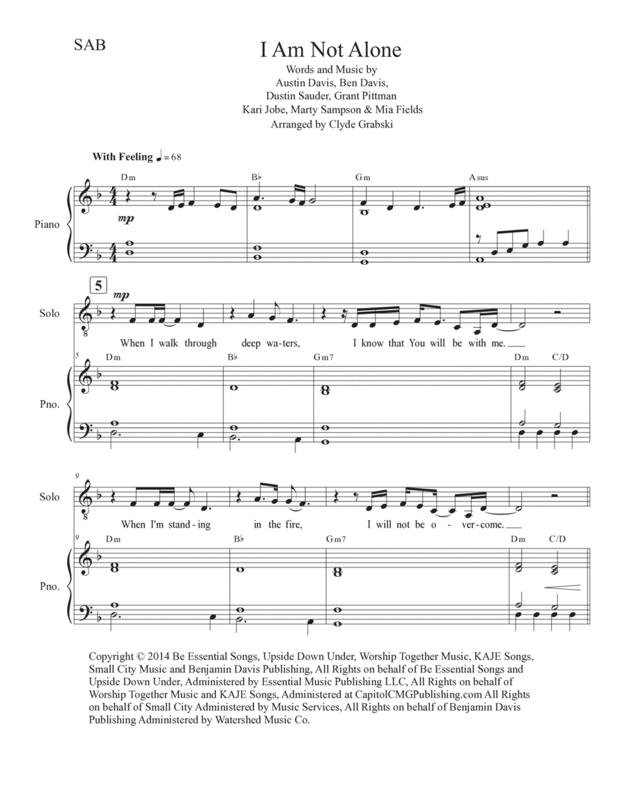 I Am Not Alone 3-Part scores gallery preview page 1