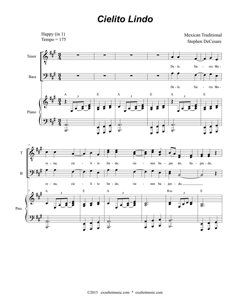 Cielito Lindo 4-Part scores gallery preview page 2