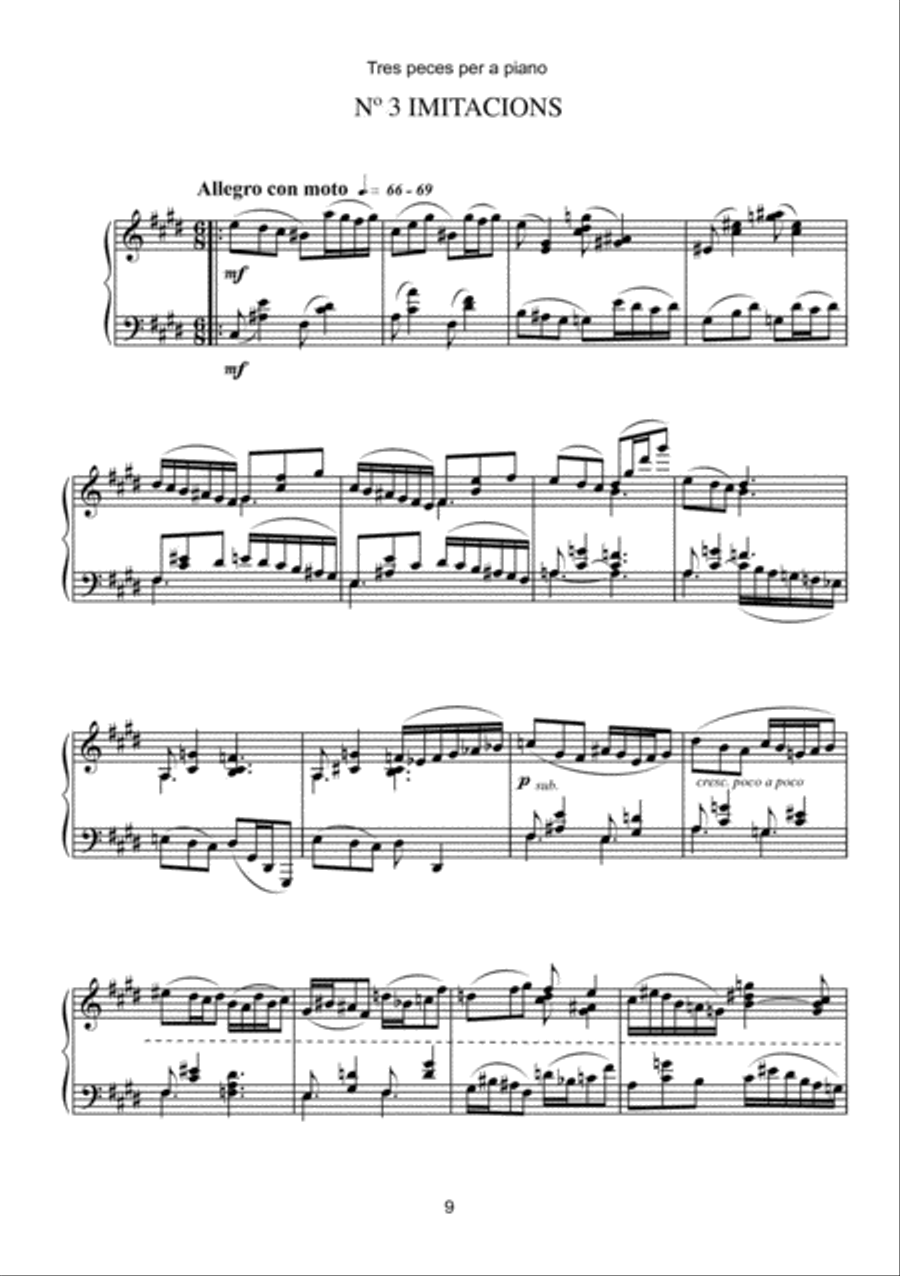 Tres peces per a piano (for Piano) Piano Solo scores gallery preview page 4