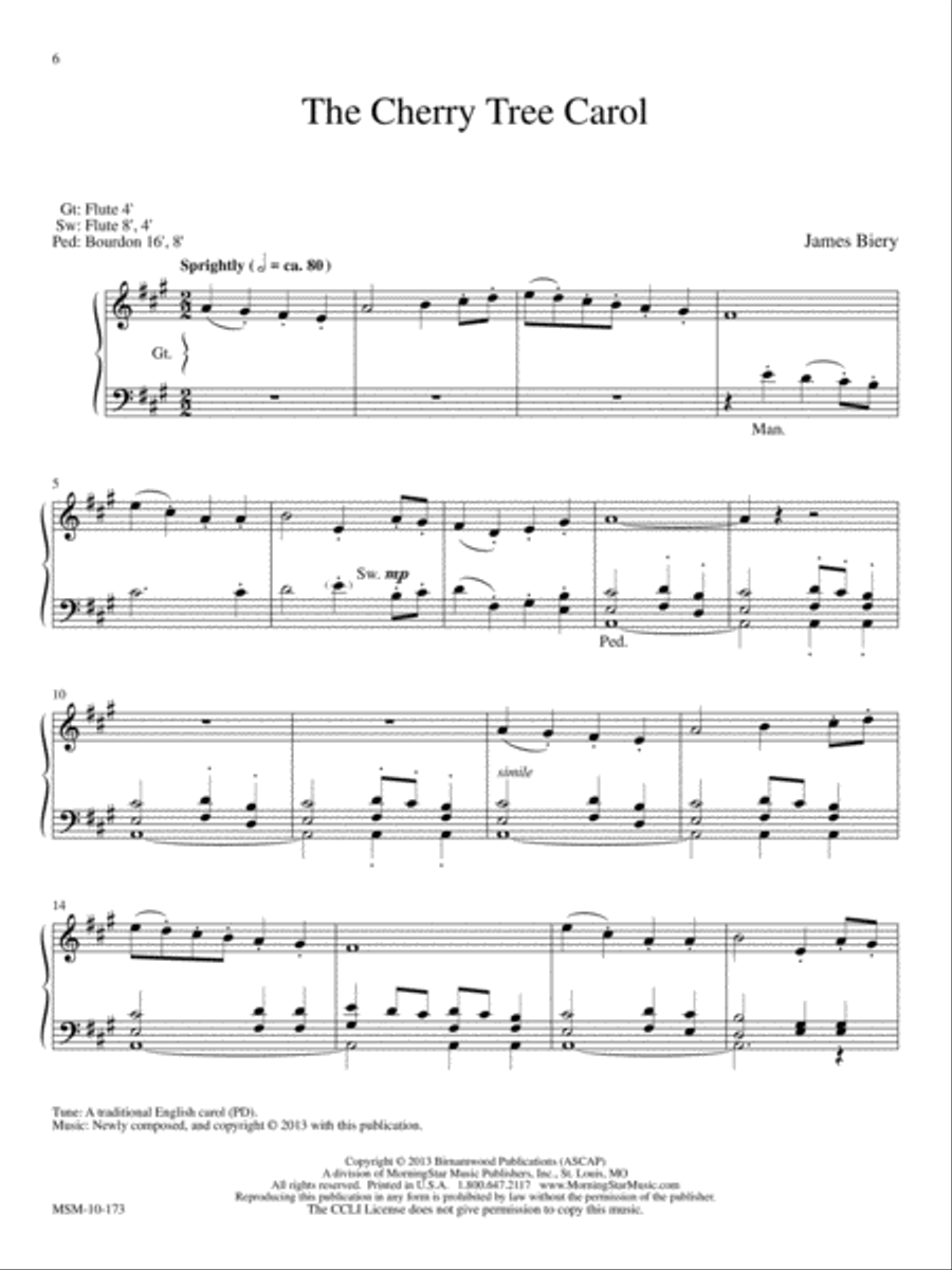 The Cherry Tree Carol Organ scores gallery preview page 1