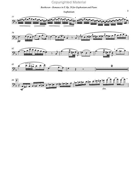 Romance No. 2 in F Opus 50 for Euphonium & Piano