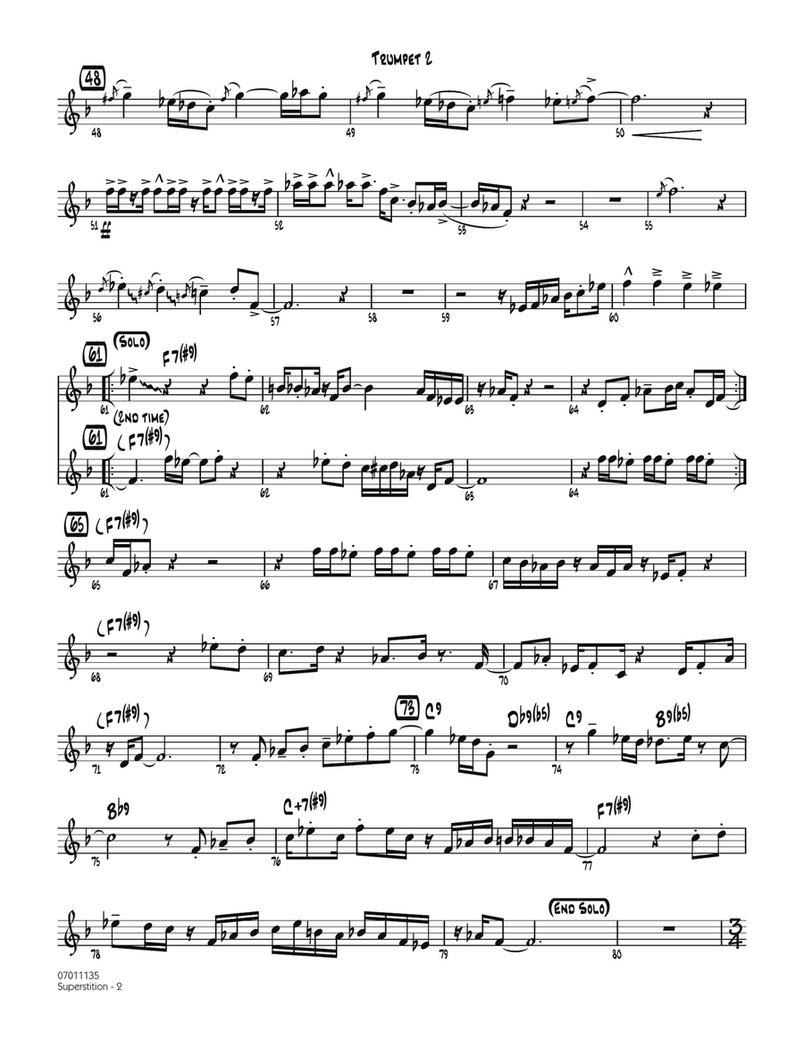 Superstition - Trumpet 2 Jazz Ensemble scores gallery preview page 2
