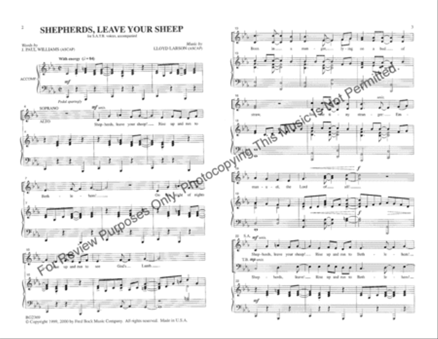 Shepherds, Leave Your Sheep 2-Part scores gallery preview page 2