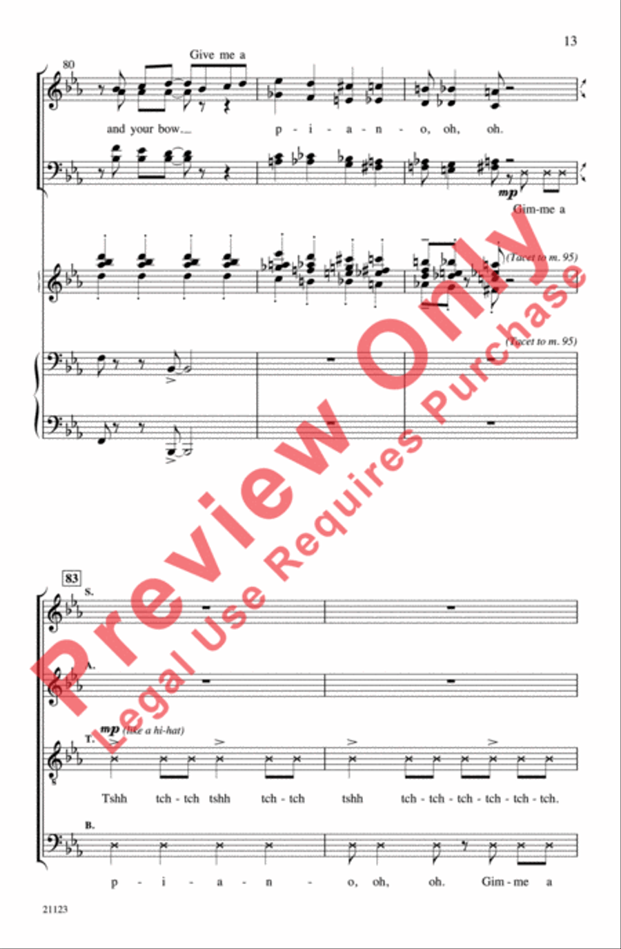 I Love a Piano 4-Part scores gallery preview page 13