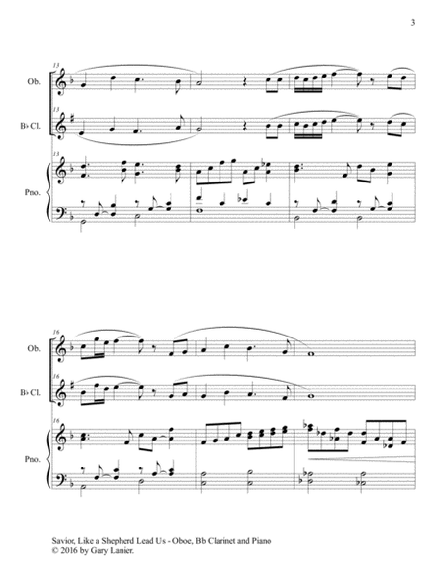 SAVIOR, LIKE A SHEPHERD LEAD US (Trio – Oboe, Bb Clarinet & Piano with Parts) image number null