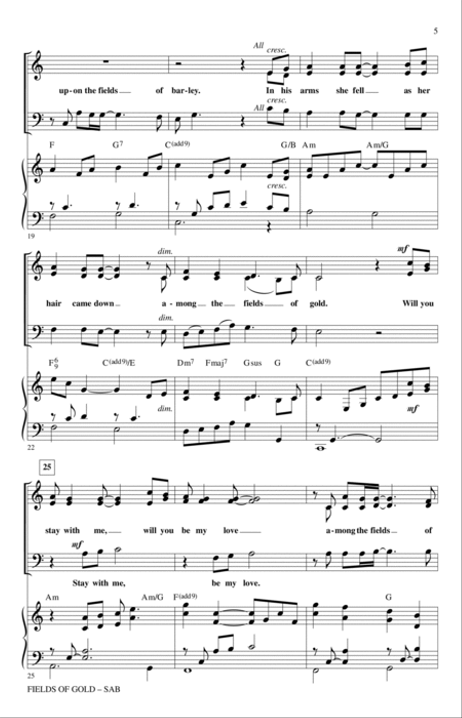 Fields Of Gold (arr. Roger Emerson) 3-Part scores gallery preview page 3