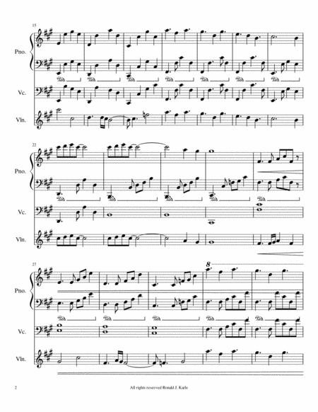 Nocturne #77 by: Ronald J. Karle Arrangement for Piano, Violin, Cello image number null