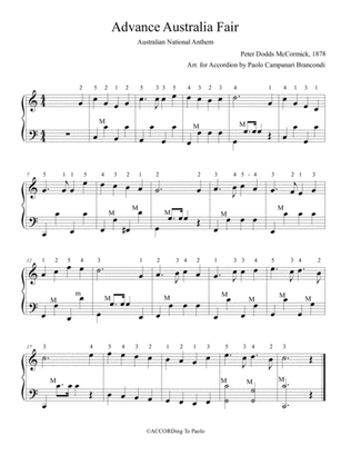 Book cover for Australian National Anthem - Accordion arrangement