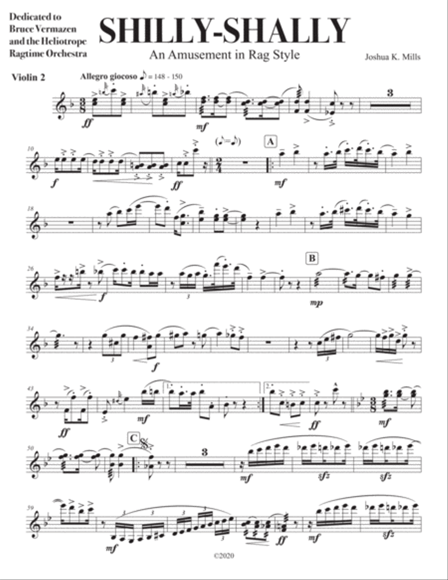 Shilly-Shally. An Amusement in Rag Style Large Ensemble scores gallery preview page 3