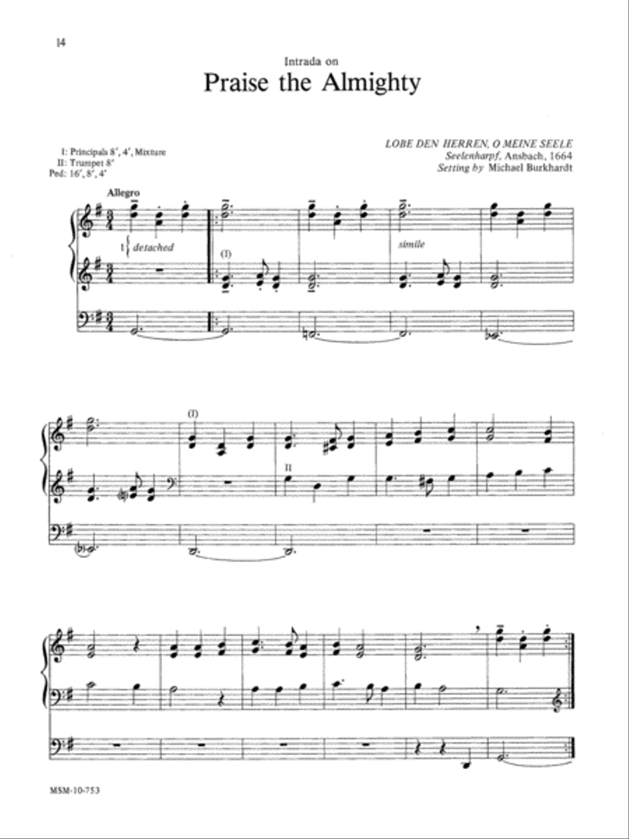 Intrada on Praise the Almighty Organ scores gallery preview page 1