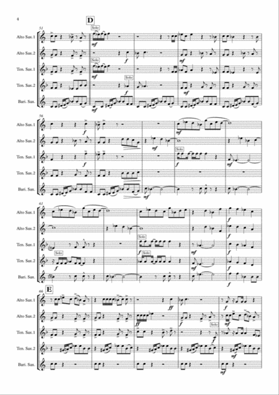 Ghostbusters Saxophone Quintet scores gallery preview page 4