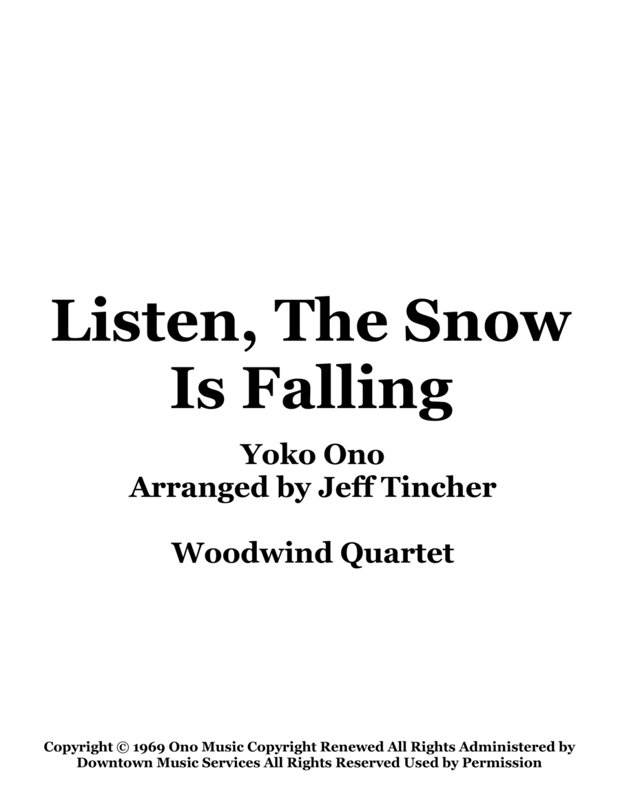 Listen, The Snow Is Falling Woodwind Quartet scores gallery preview page 1