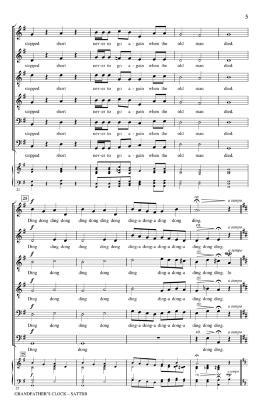 Grandfather's Clock (arr. Philip Lawson) A Cappella scores gallery preview page 4