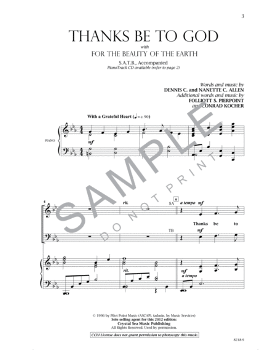 Thanks Be to God 4-Part scores gallery preview page 2