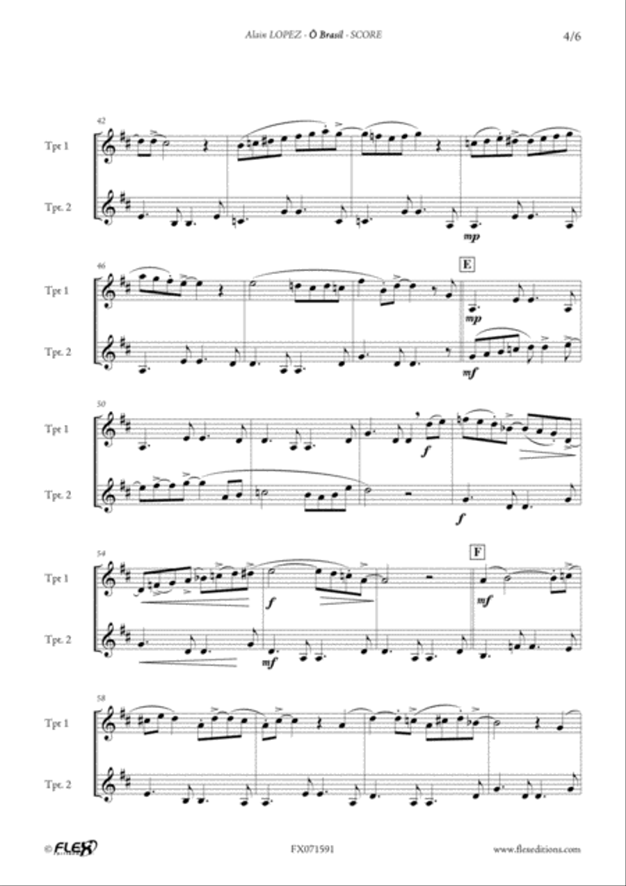 O Brasil Trumpet Duet scores gallery preview page 4
