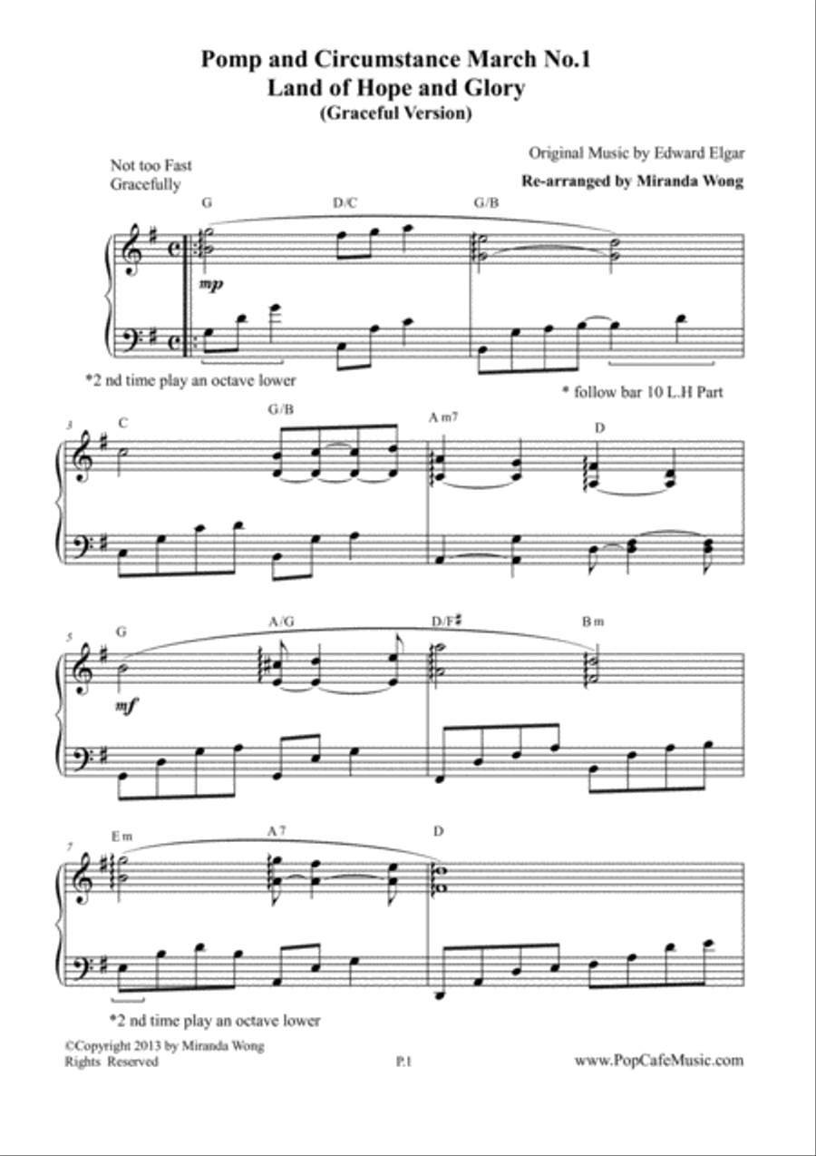 Pomp and Circumstance March No.1 (Land of Hope and Glory) - Graceful Version 4-Part scores gallery preview page 2