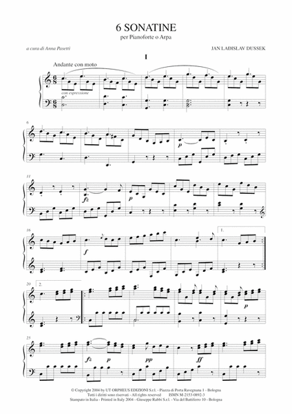 6 Sonatinas for Piano or Harp