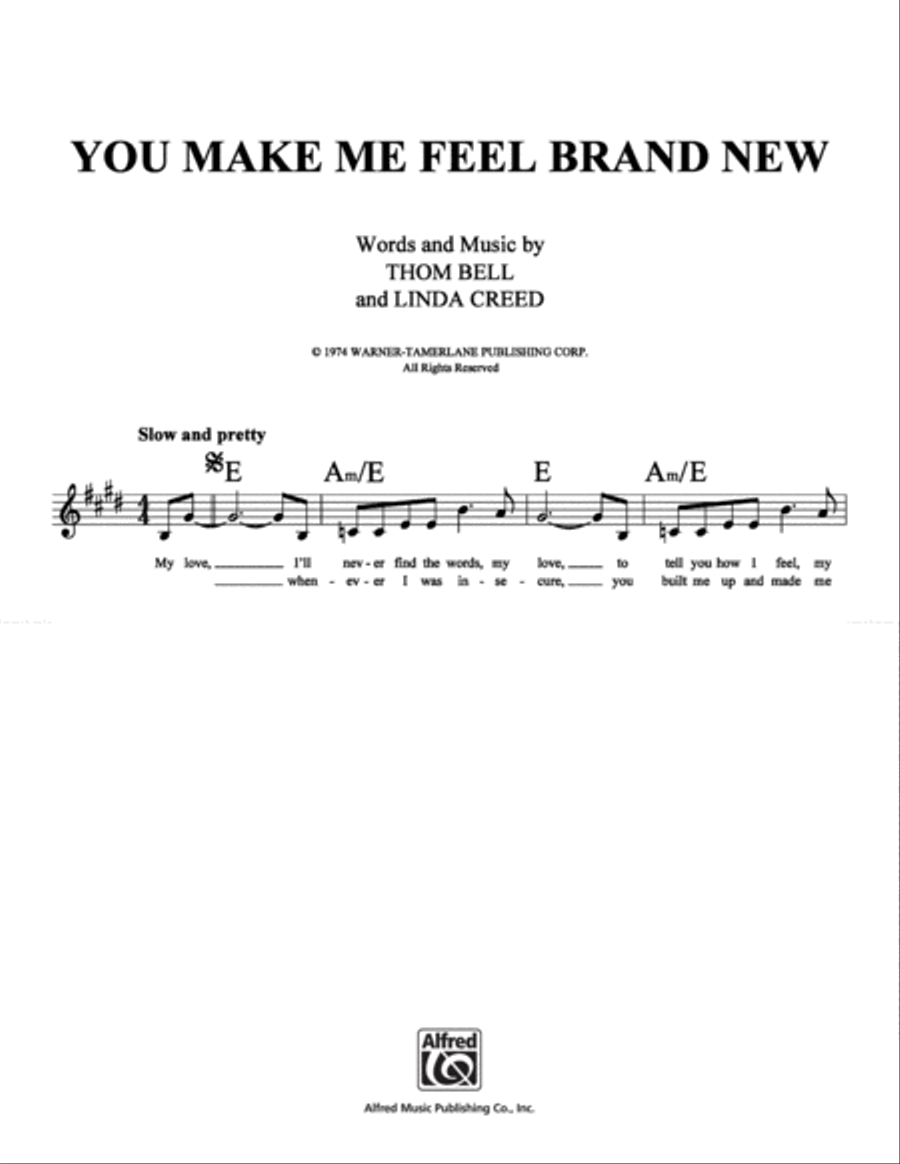 You Make Me Feel Brand New School and Community scores gallery preview page 1