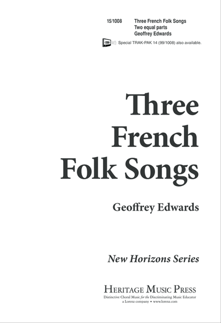 Three French Folk Songs 2-Part scores gallery preview page 1
