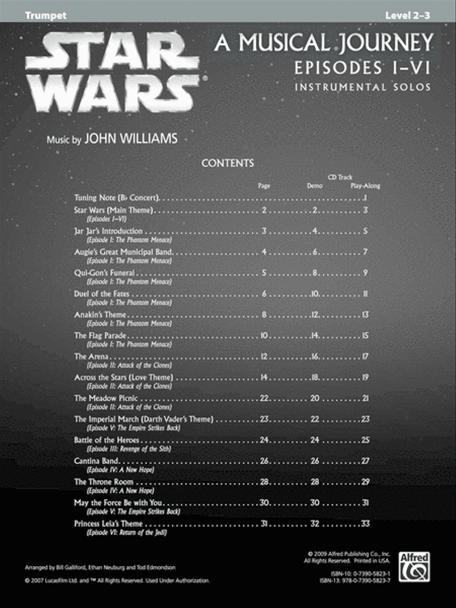 Star Wars I-VI Instrumental Solos - Trumpet Trumpet Solo scores gallery preview page 4