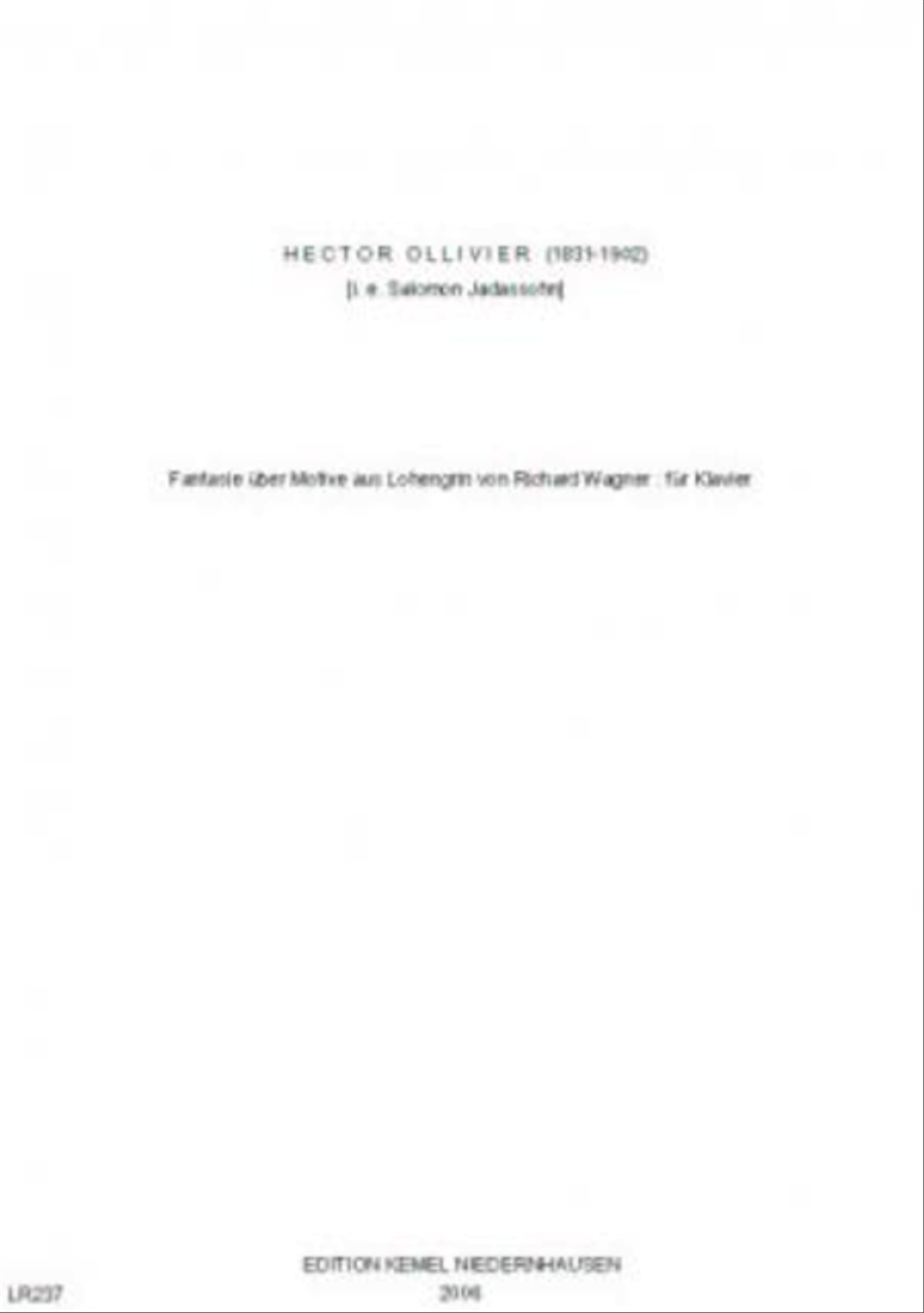 Fantasie über Motive aus Lohengrin von Richard Wagner Piano Solo scores gallery preview page 1