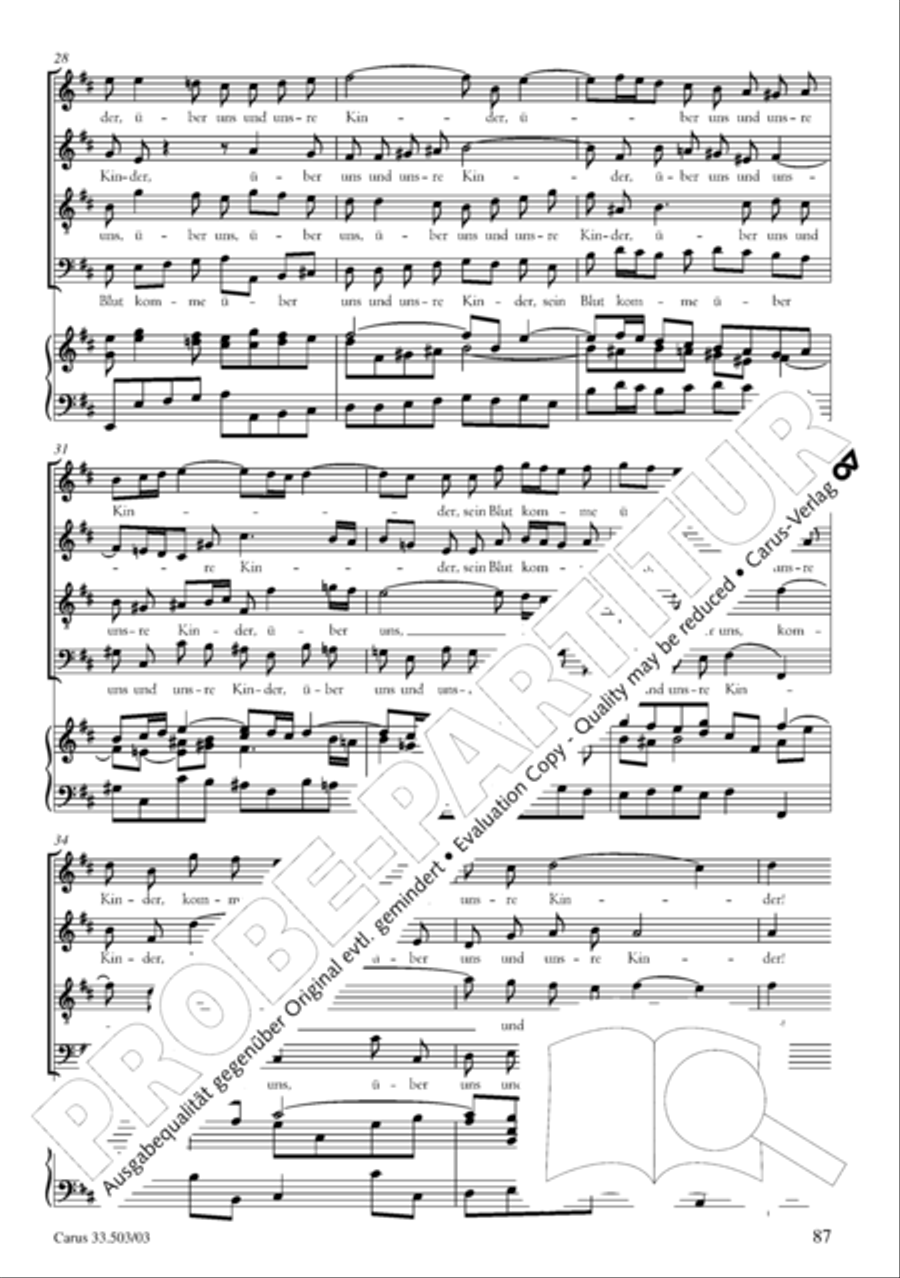 Passion according to St. Matthew (Passions-Musik nach dem Evangelisten Matthaus) SSATB scores gallery preview page 88