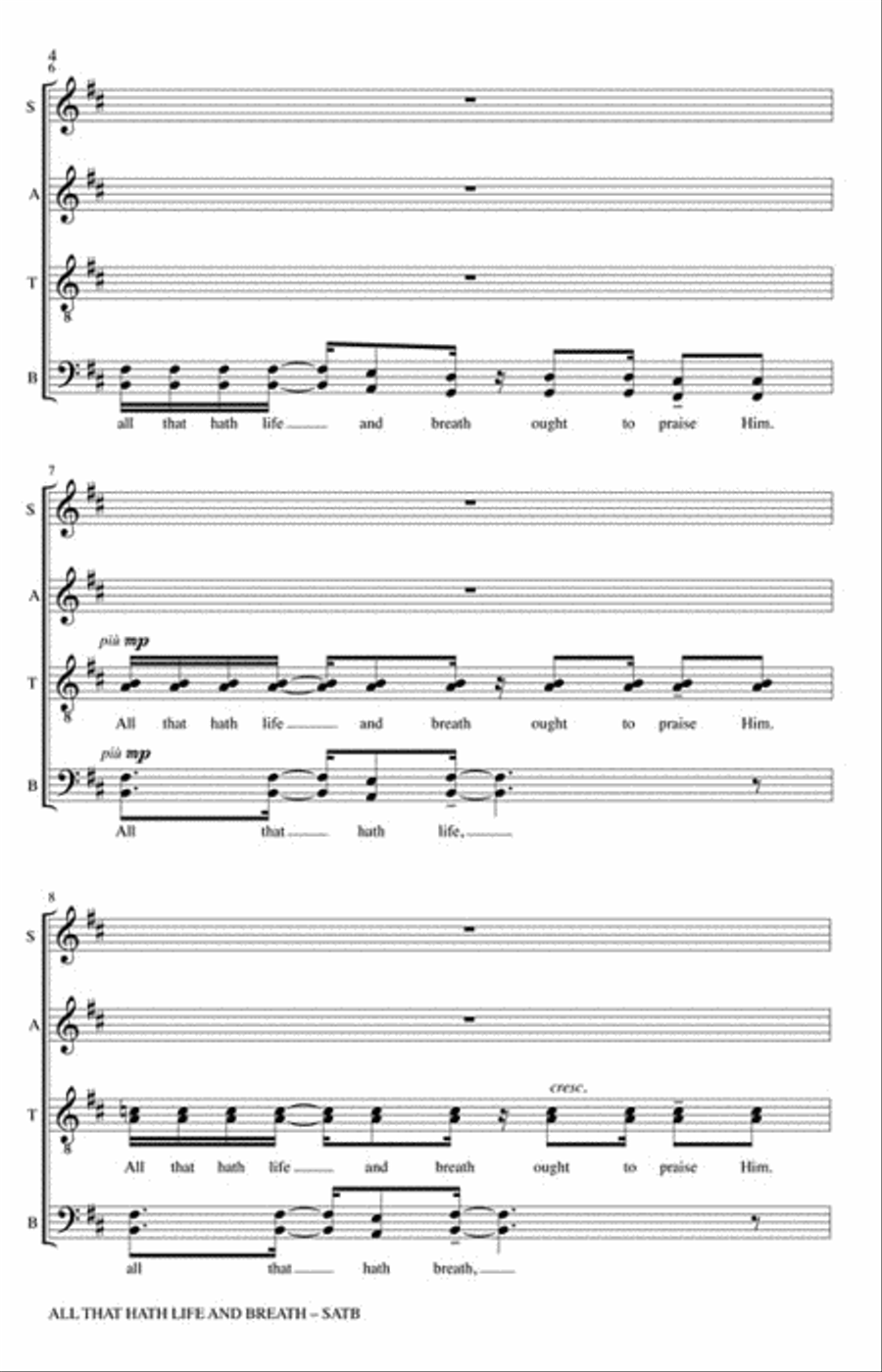 All That Hath Life and Breath Divisi scores gallery preview page 3