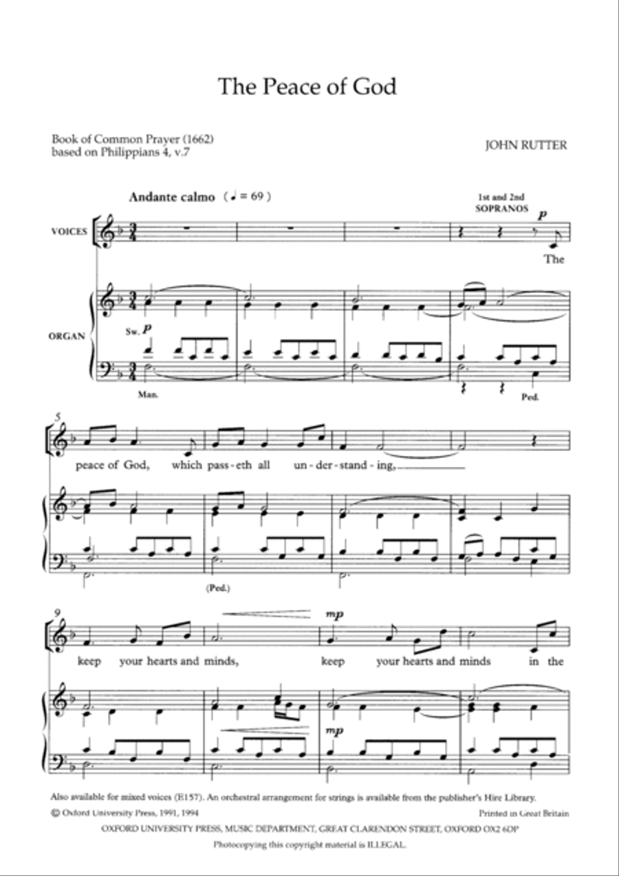 The Peace of God The Peace of God SSA scores gallery preview page 2