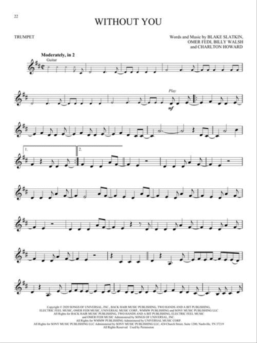 Hit Songs Trumpet Solo scores gallery preview page 6