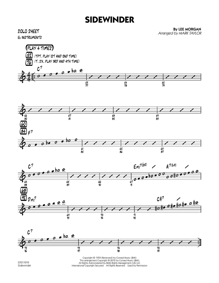 Sidewinder - Eb Solo Sheet Jazz Ensemble scores gallery preview page 1