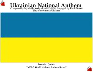 Book cover for Ukrainian National Anthem for Recorder Quintet MFAO World National Anthem Series