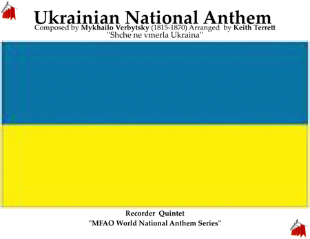 Ukrainian National Anthem for Recorder Quintet MFAO World National Anthem Series image number null