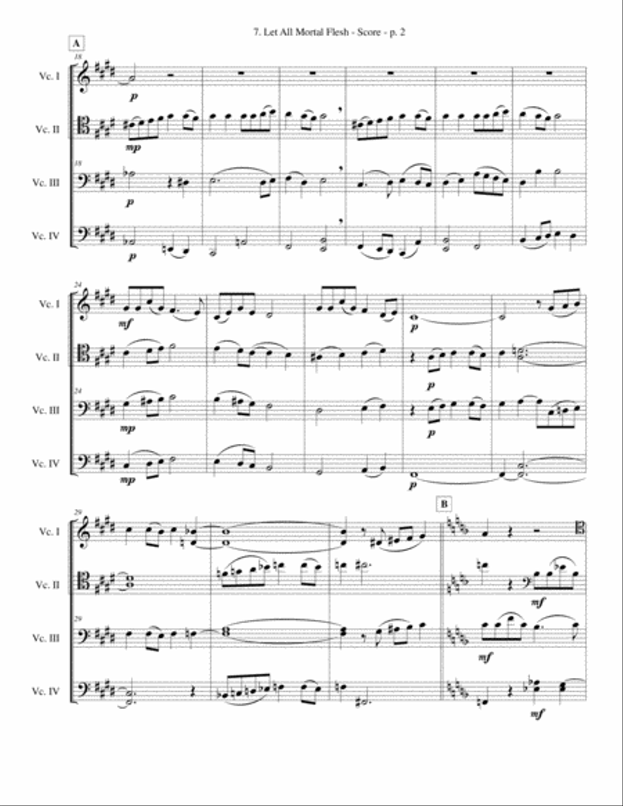 Let All Mortal Flesh CELLO Quartet - ADVANCED String Quartet scores gallery preview page 2