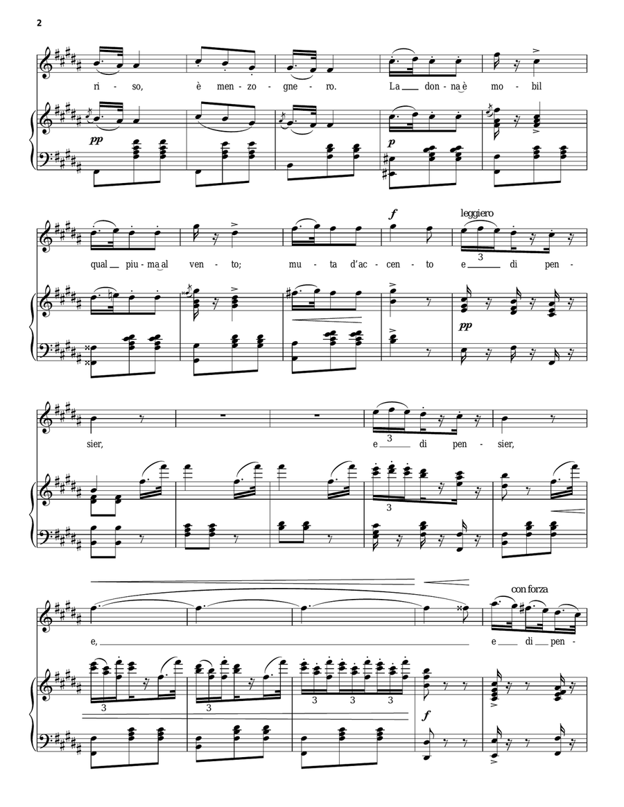 La Donna e Mobile Piano, Vocal scores gallery preview page 2