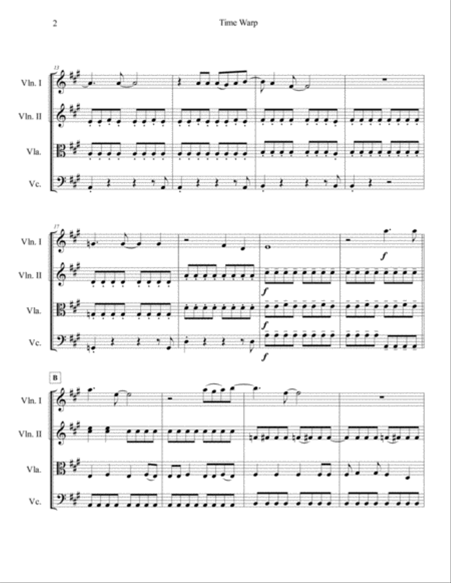 Time Warp String Quartet scores gallery preview page 3