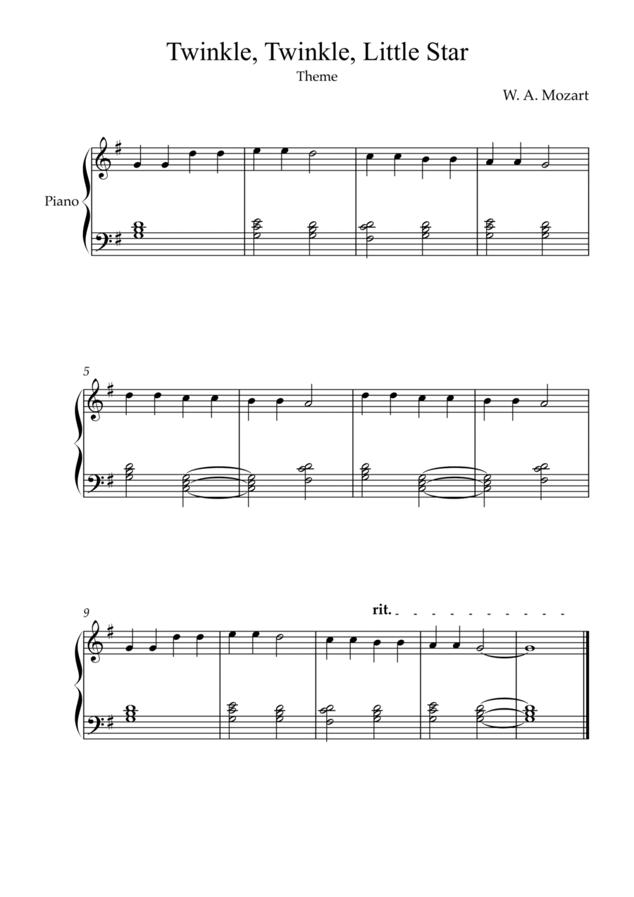 Beginner twinkle twinkle piano discount