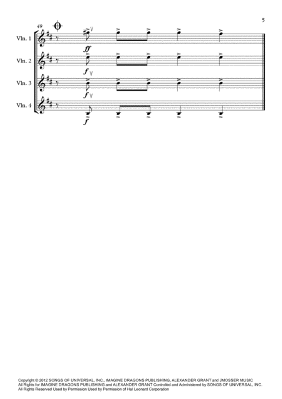 Radioactive Radioactive Violin scores gallery preview page 5
