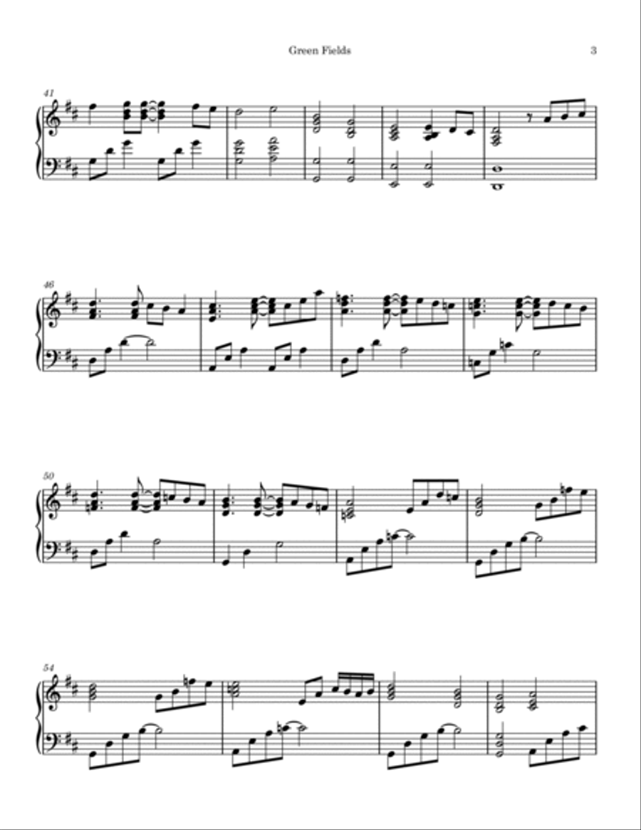 Green Fields Piano Solo scores gallery preview page 3